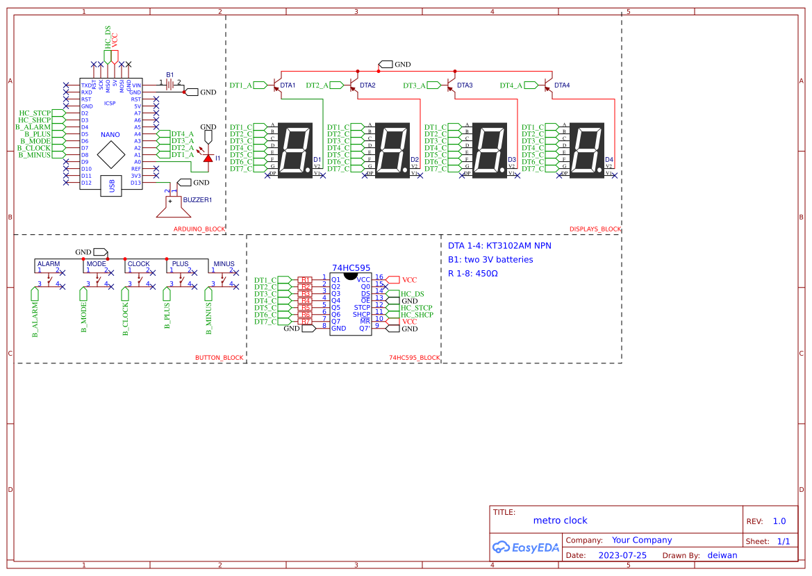 metro clock - EasyEDA open source hardware lab