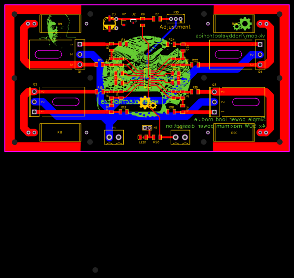 Simple electronic load module on LM324 EasyEDA open source hardware lab