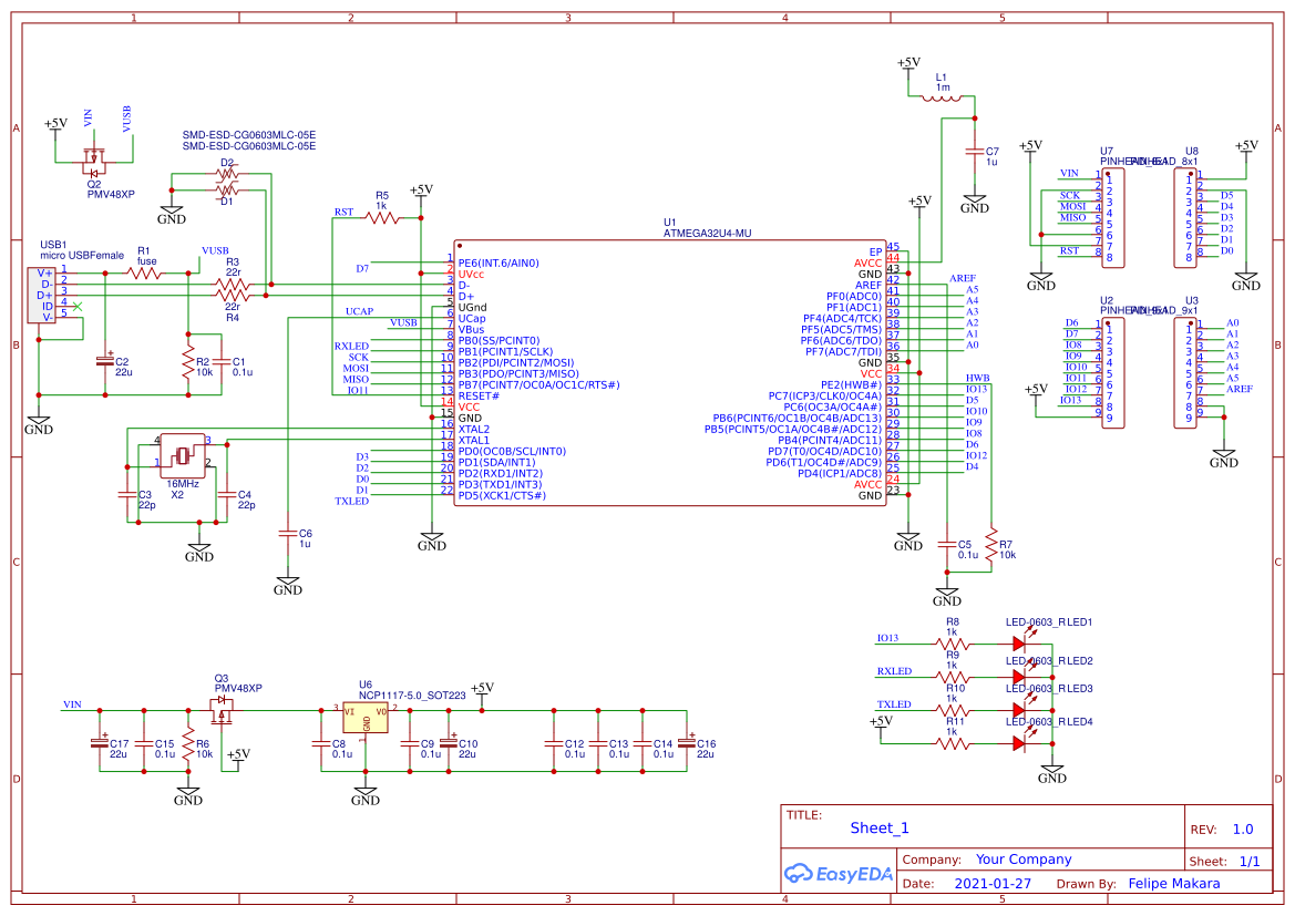 ArduinoSlim EasyEDA open source hardware lab