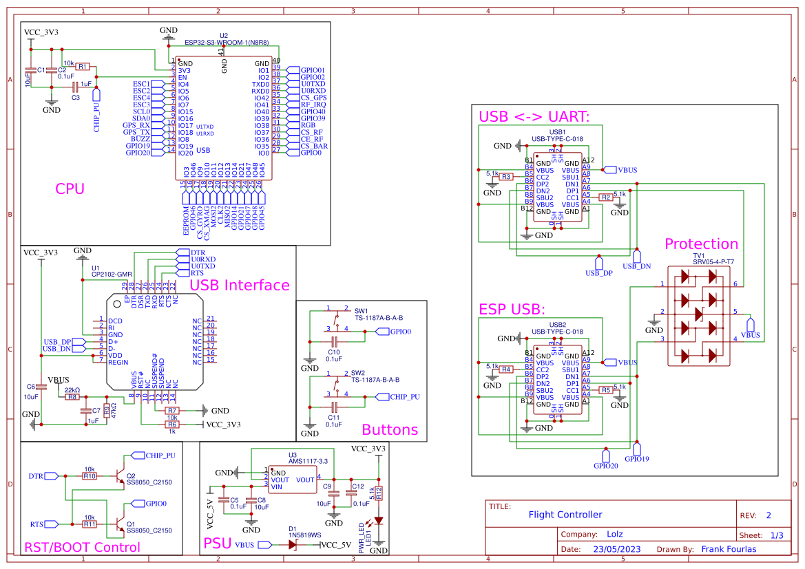 Drone Mainboard - EasyEDA open source hardware lab