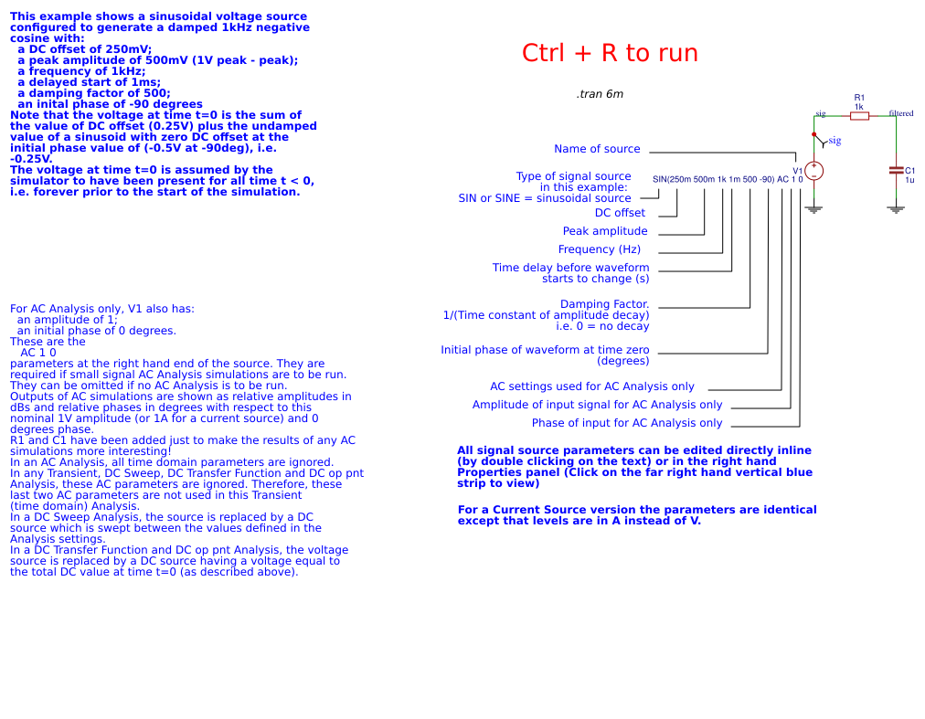 Spice Sinusoidal Source Oshwlab