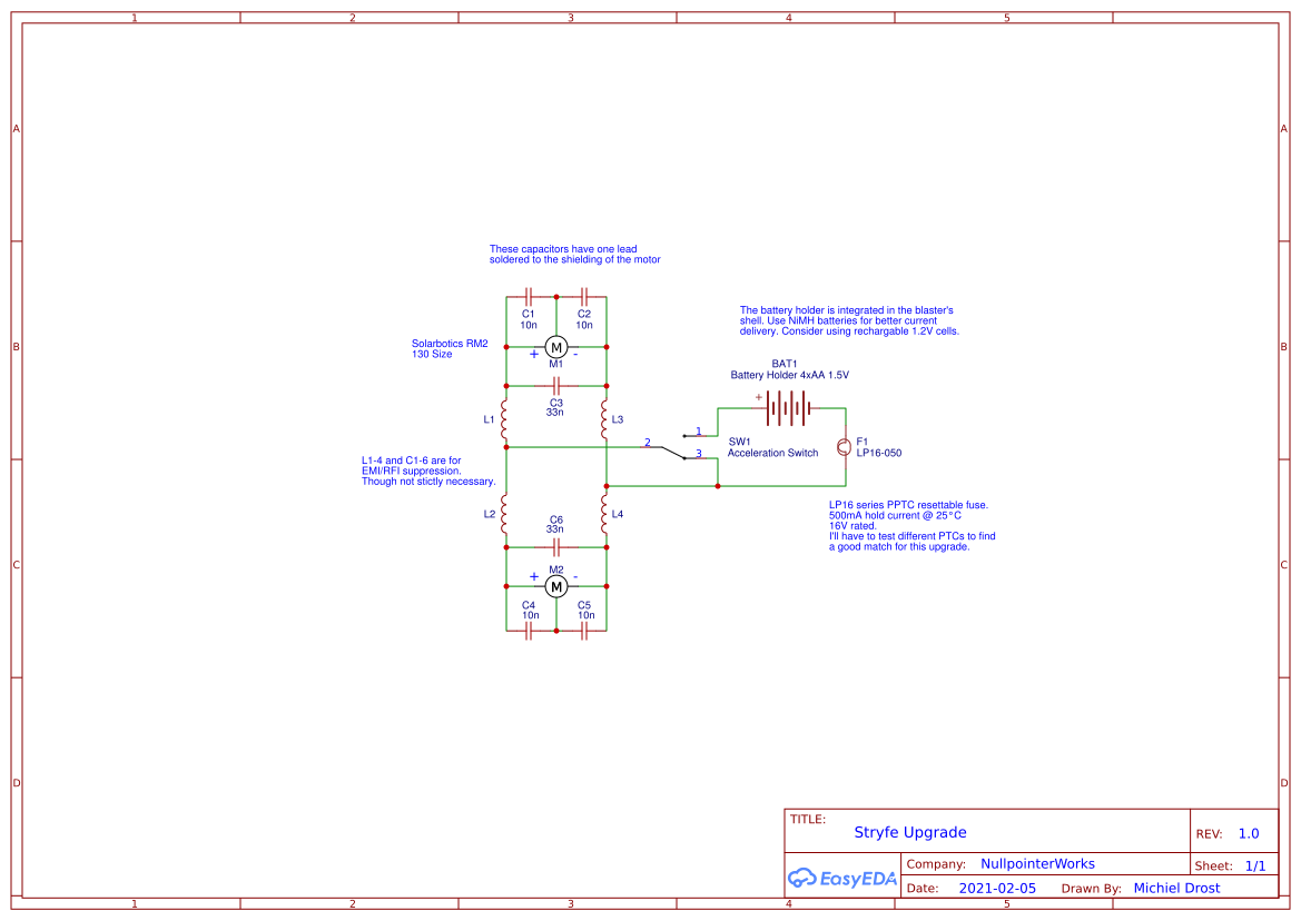 NERF Stryfe Motor Upgrade EasyEDA Open Source Hardware Lab