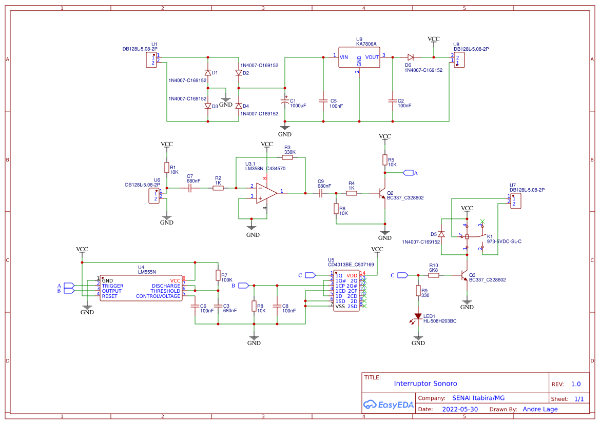 Interruptor Sonoro - EasyEDA open source hardware lab
