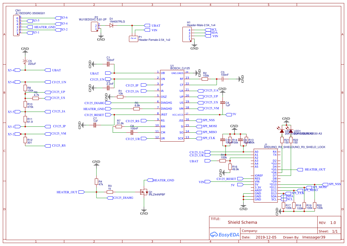 lambda shield for Arduino UNO - OSHWLab