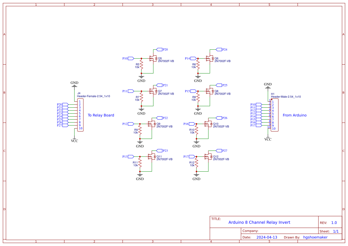 Arduino 8 Channel Relay Module Logic Invert EasyEDA open source