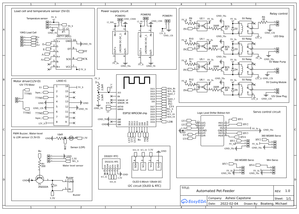 Automatic PetFeeder_v212 EasyEDA open source hardware lab