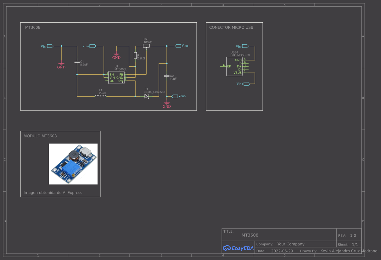 Modulo MT3608 - EasyEDA open source hardware lab