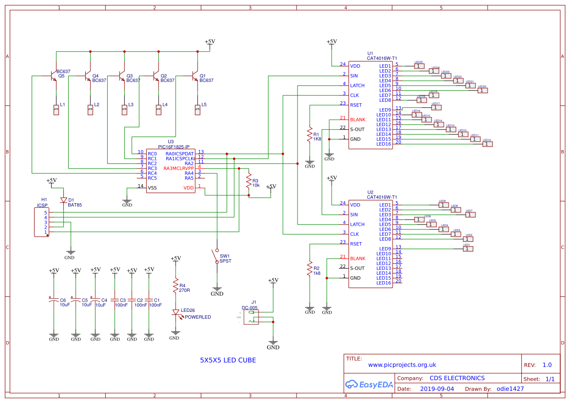 Verwunderlich Led Cube 5x5x5 Schaltplan Bilder