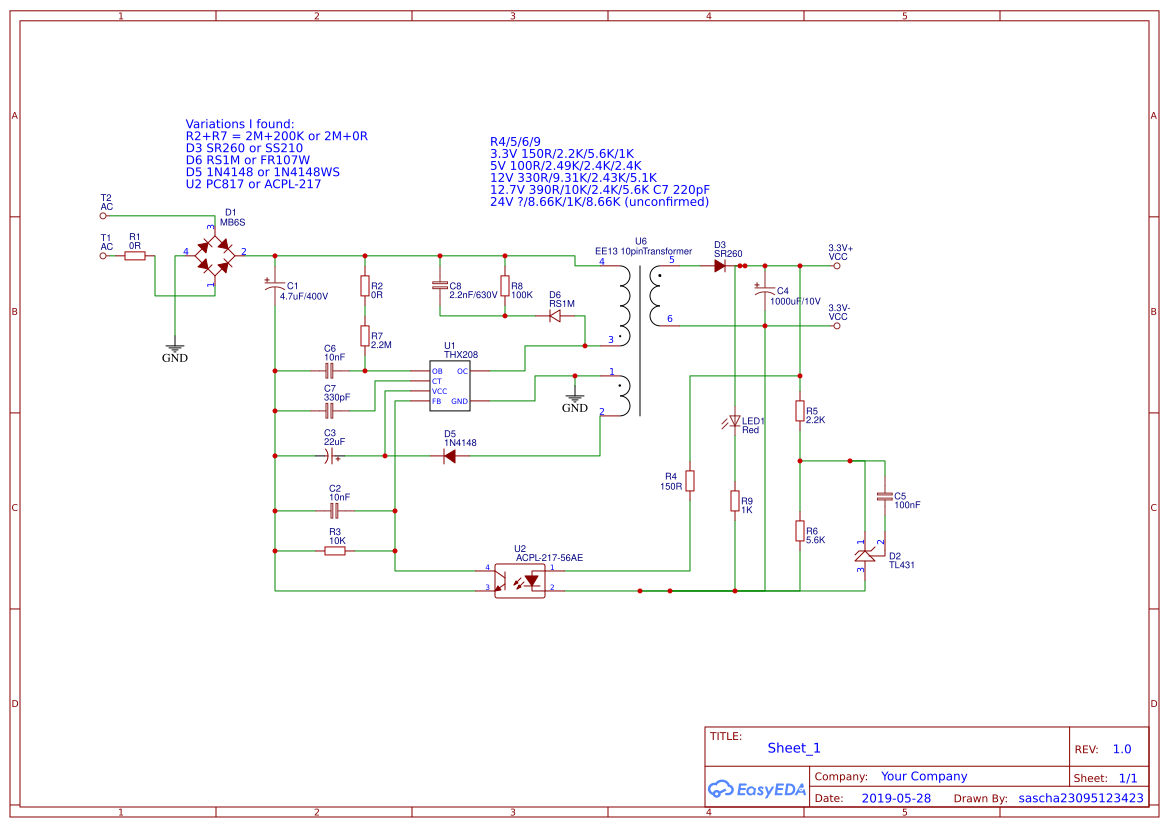 THX208 power supply - OSHWLab