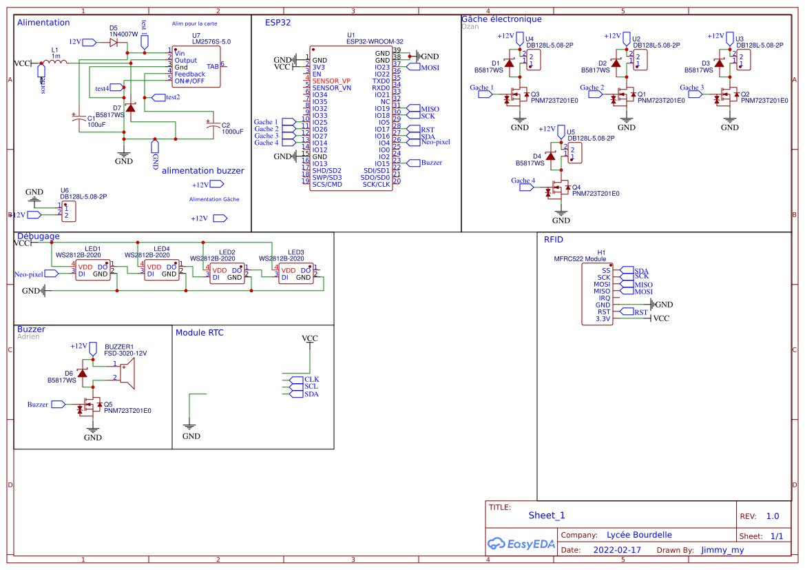 Carte Casier V1 - EasyEDA open source hardware lab