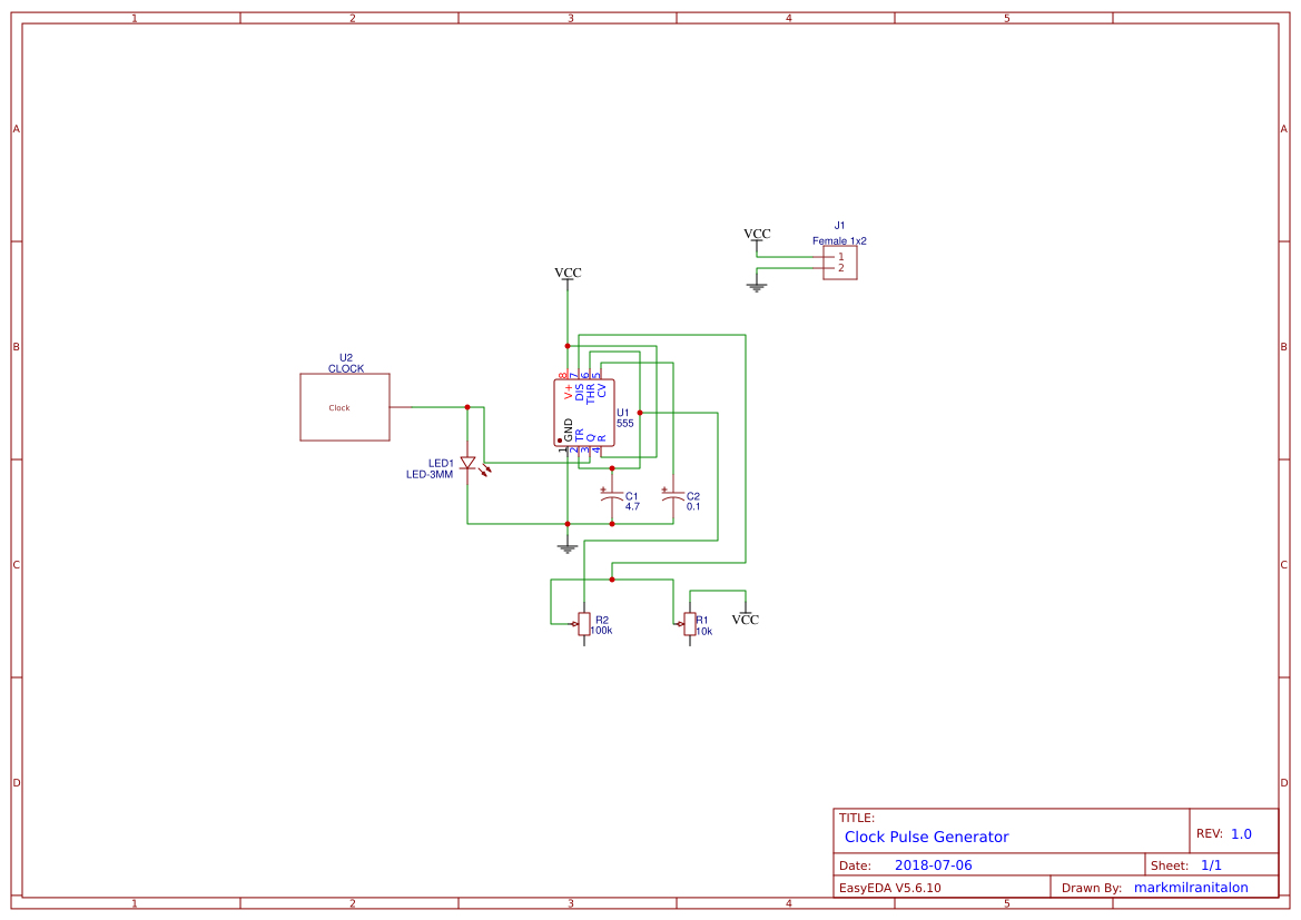 Clock Pulse Generator EasyEDA open source hardware lab
