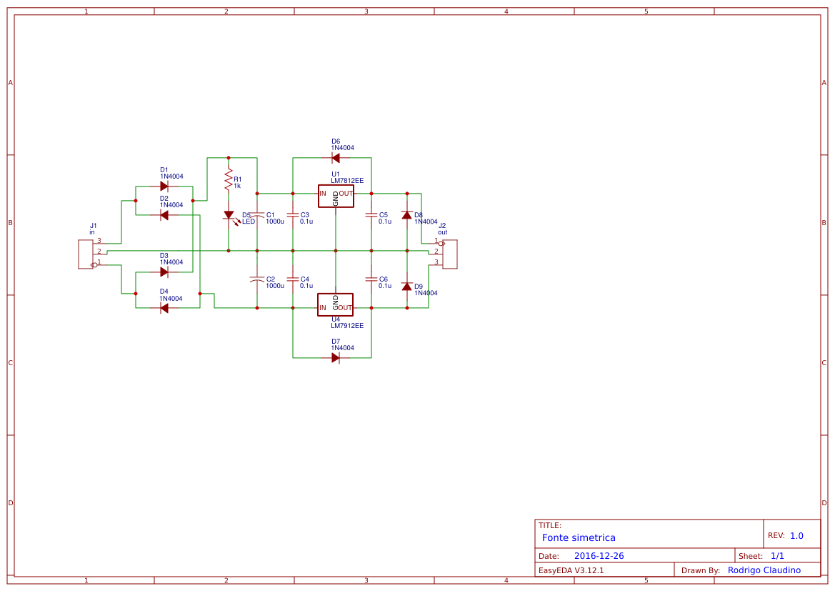 Fonte simetrica - EasyEDA open source hardware lab