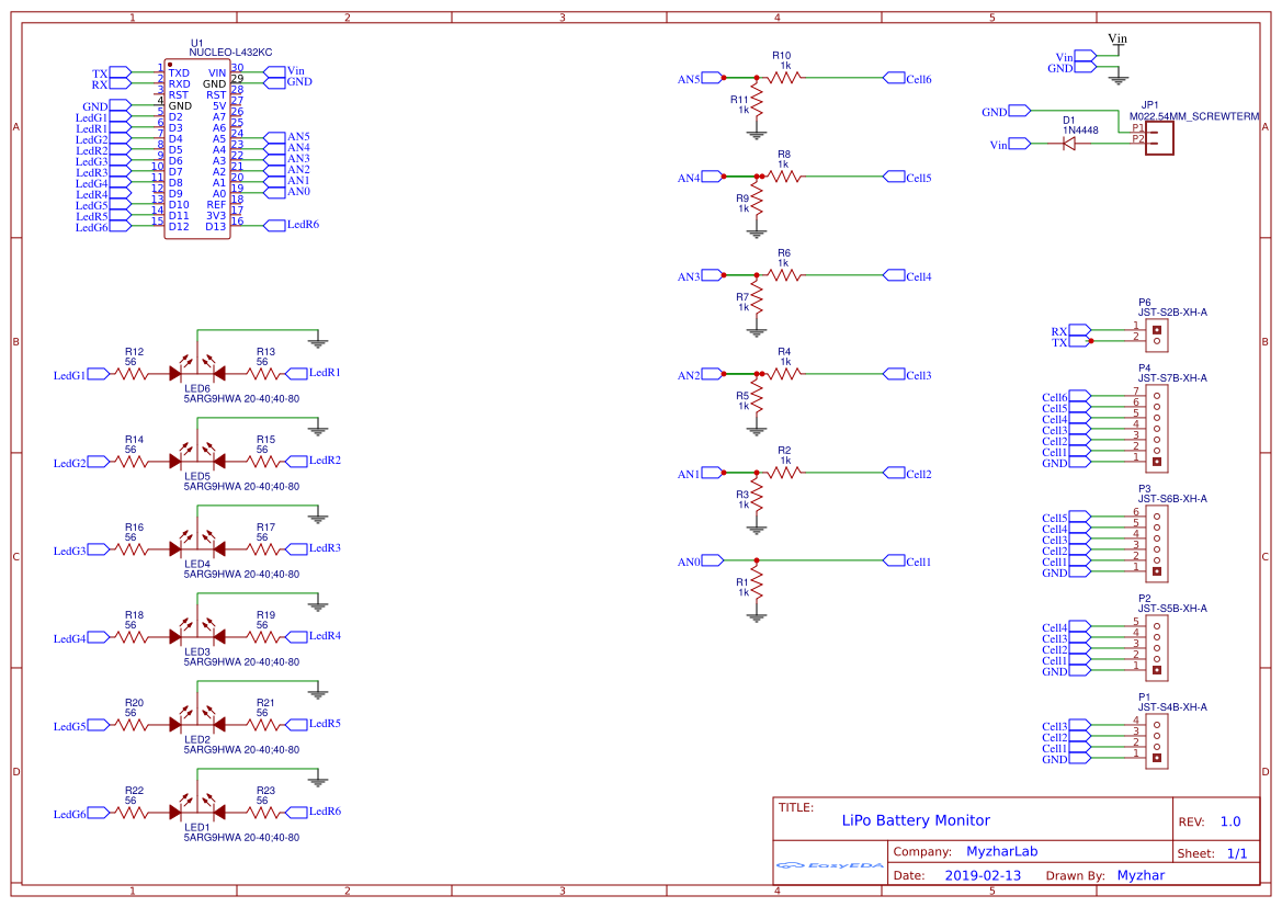 LiPo Battery Monitor - EasyEDA open source hardware lab