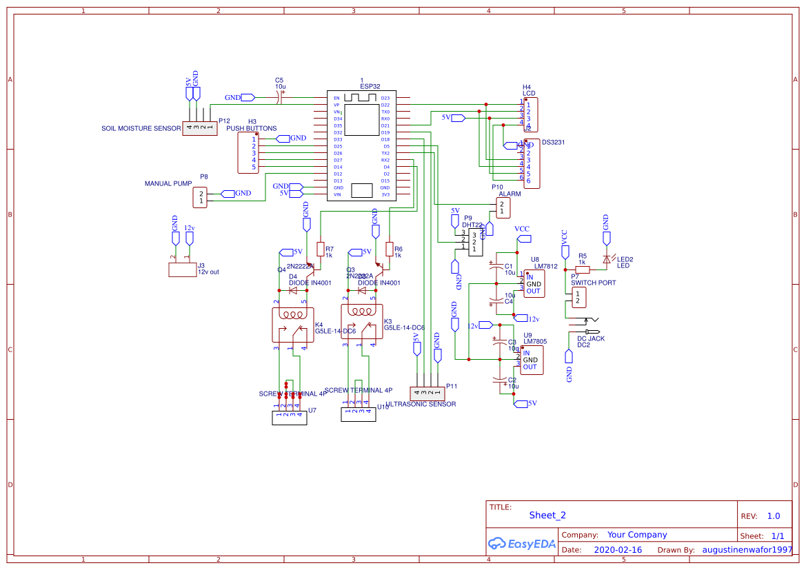 AUTO IRRIGATION SYSTEM - EasyEDA open source hardware lab