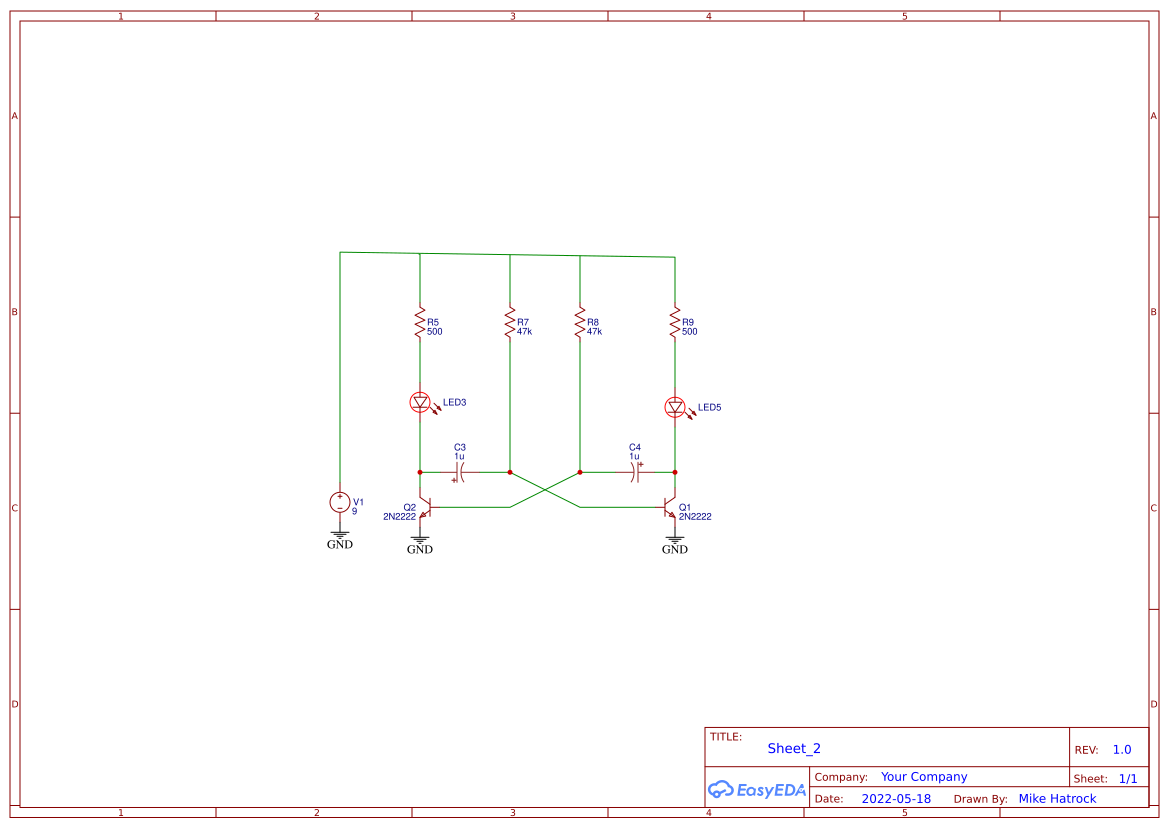 Astable oscillator EasyEDA open source hardware lab