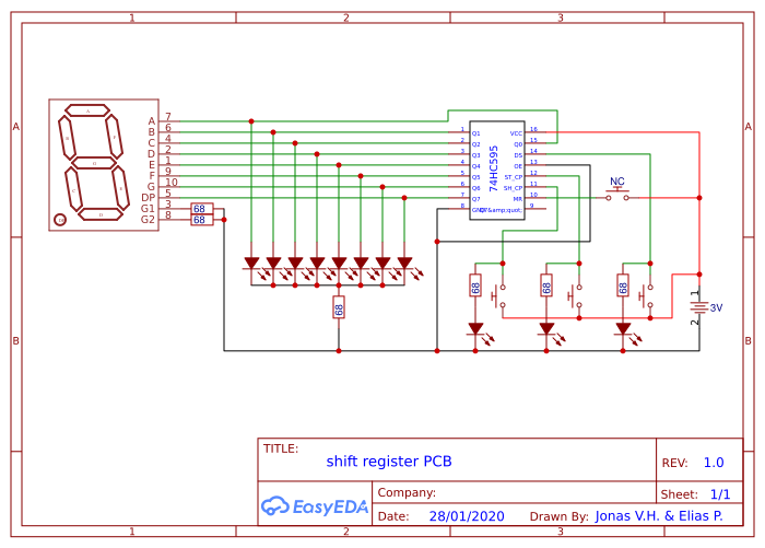 shiftregister pcb - EasyEDA open source hardware lab