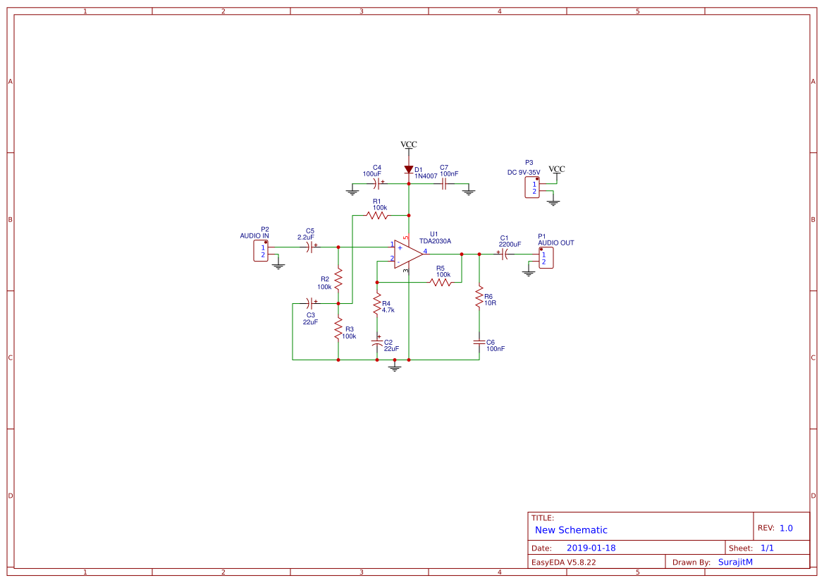 TDA2030A Audio Amplifier - EasyEDA open source hardware lab