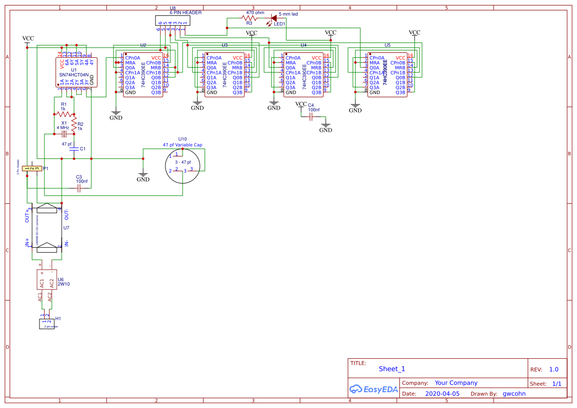 Crystal Oscillator EasyEDA open source hardware lab