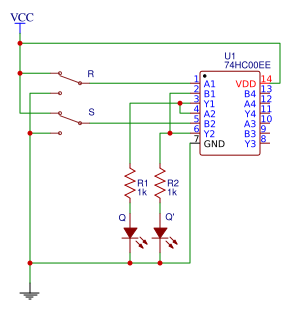 RS Flip Flop NAND - EasyEDA open source hardware lab
