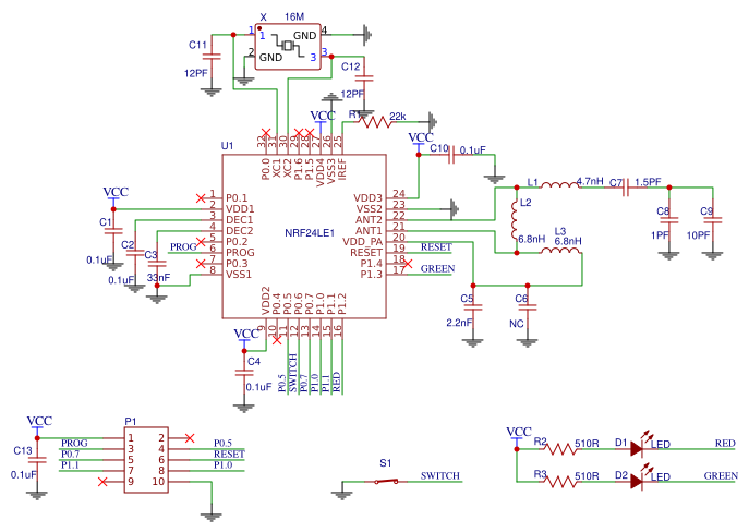 NRF24LE1 modular - OSHWLab