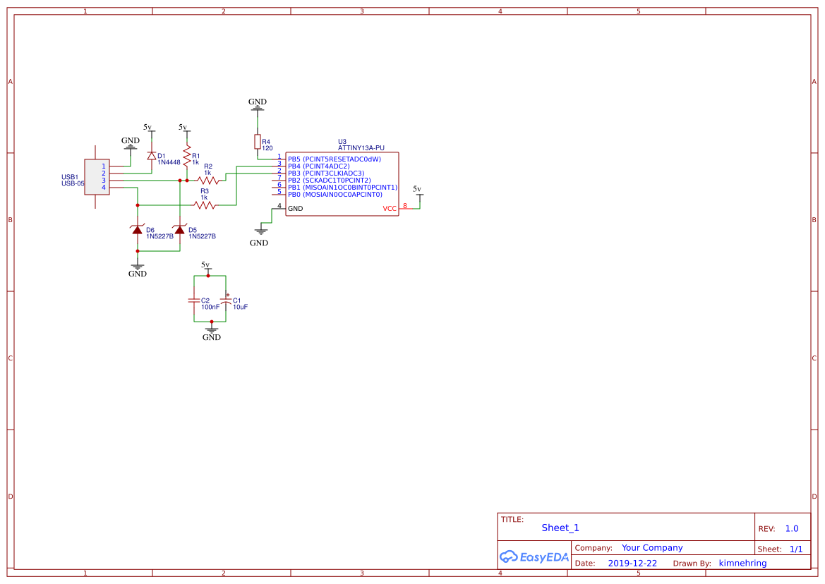 Rubber Duck Attiny 85 OSHWLab