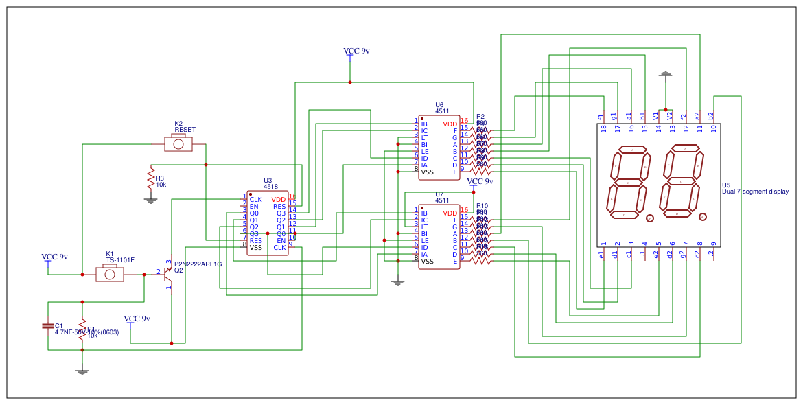 2 digits counter - EasyEDA open source hardware lab