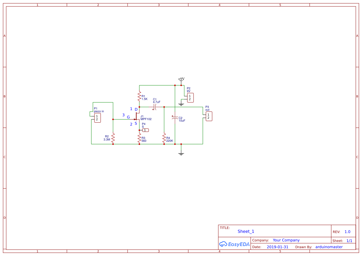 collins piezo preamp OSHWLab