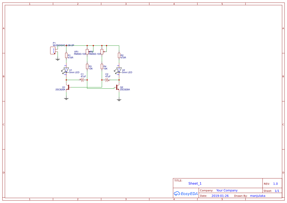 Astable Multivibrator - EasyEDA open source hardware lab