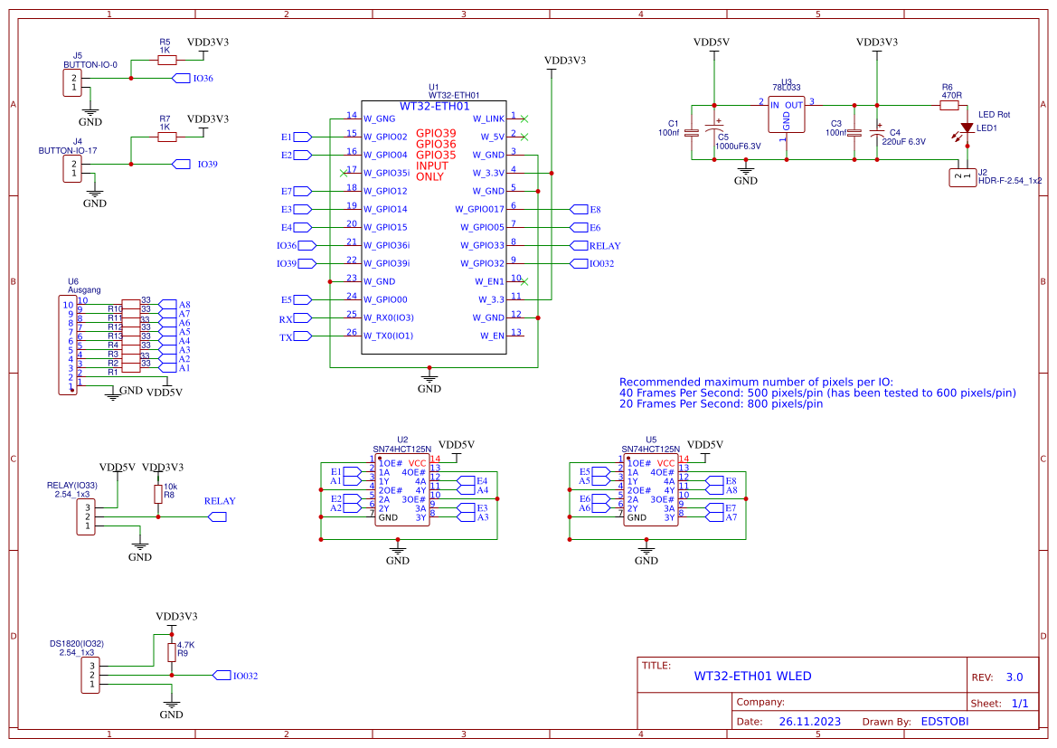 WLED_WT32-ETH01 V2.3 - OSHWLab