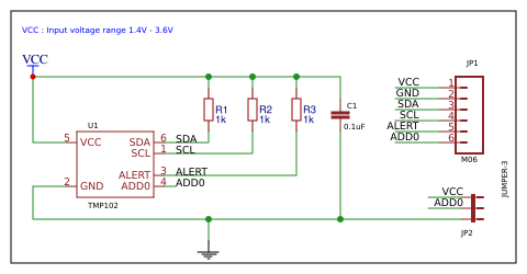 SparkFun Digital Temperature Sensor Breakout - TMP102 - EasyEDA open ...