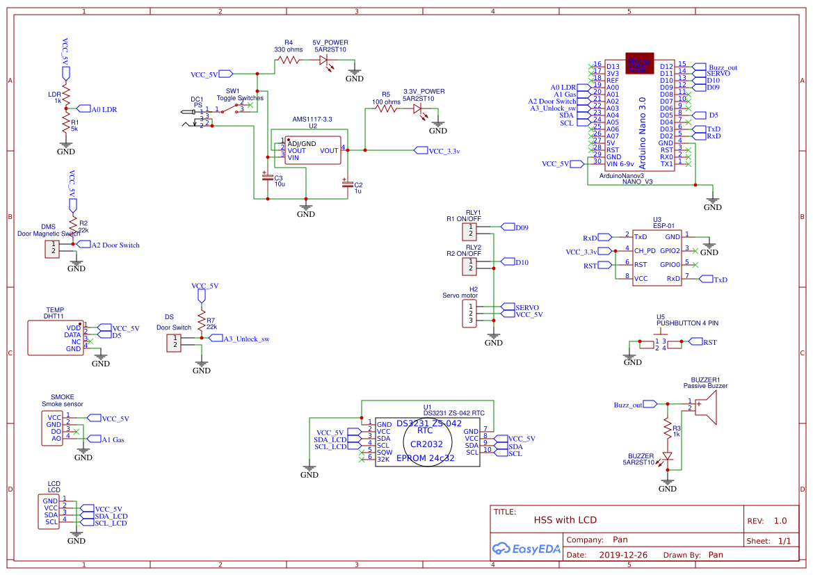 HSS home security system copy EasyEDA open source hardware lab