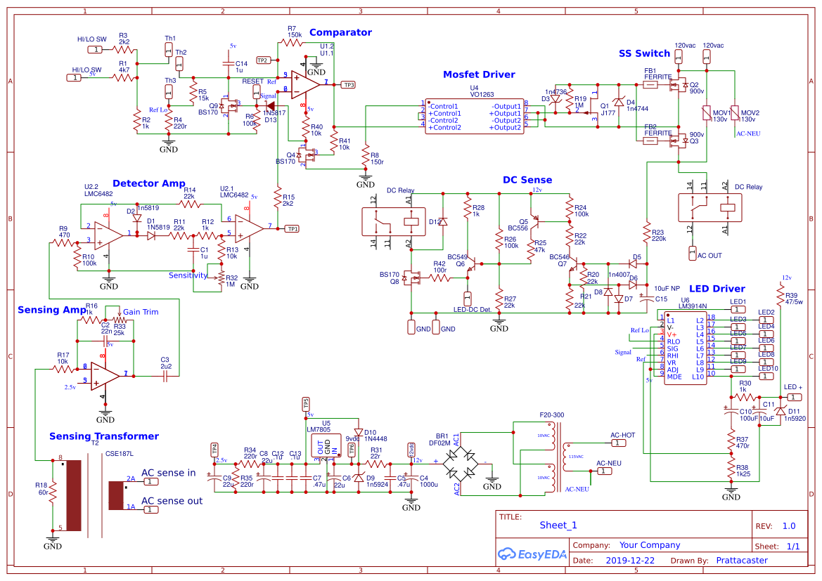 Test Rig PCB scheme - EasyEDA open source hardware lab