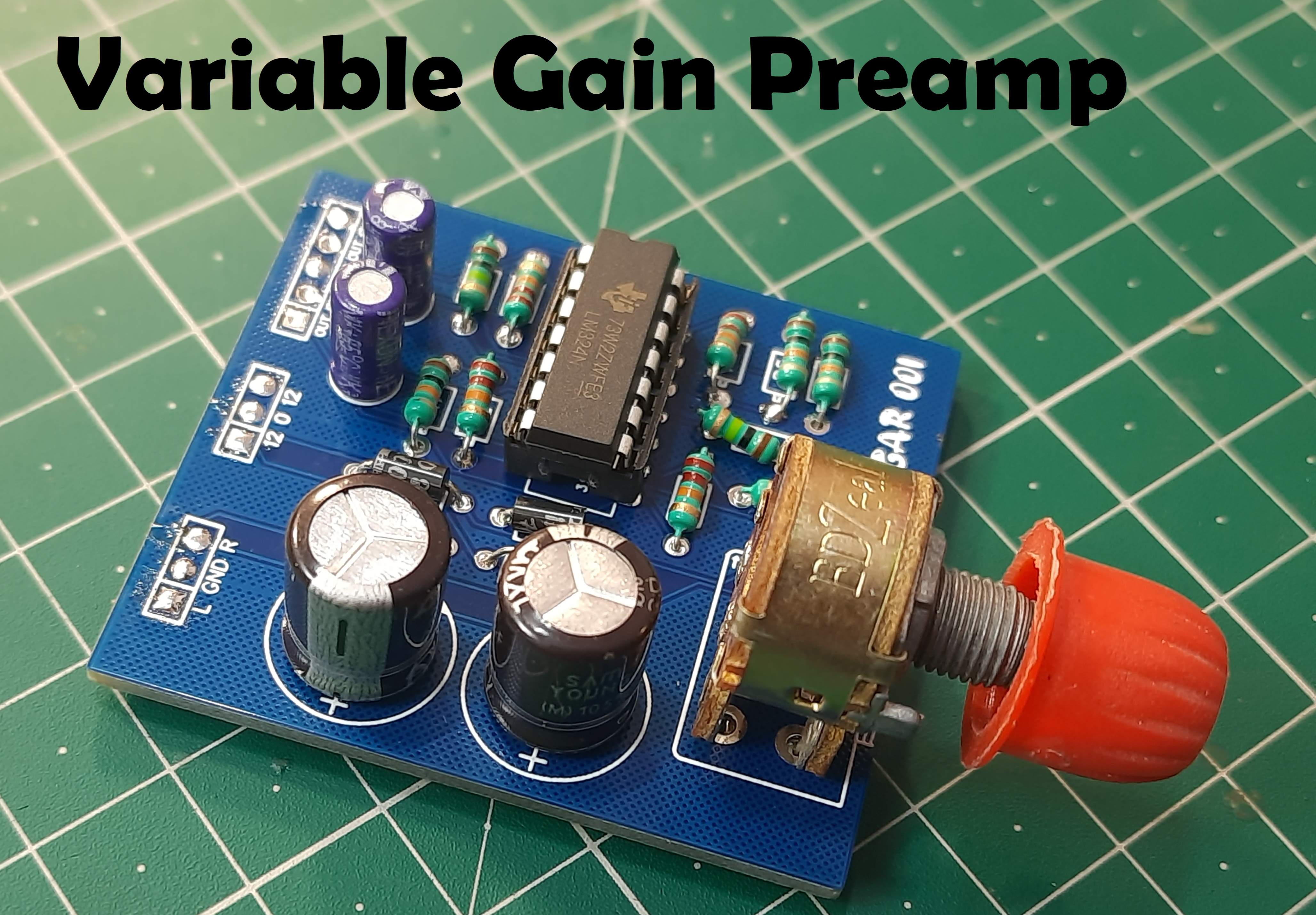 Making a variable gain audio preamplifier EasyEDA open source