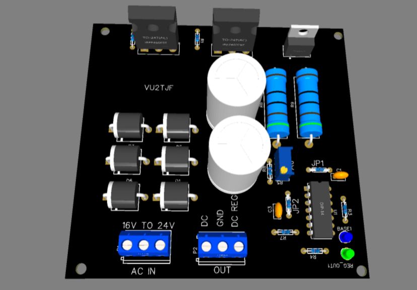 DC Variable Power Dupply EasyEDA open source hardware lab